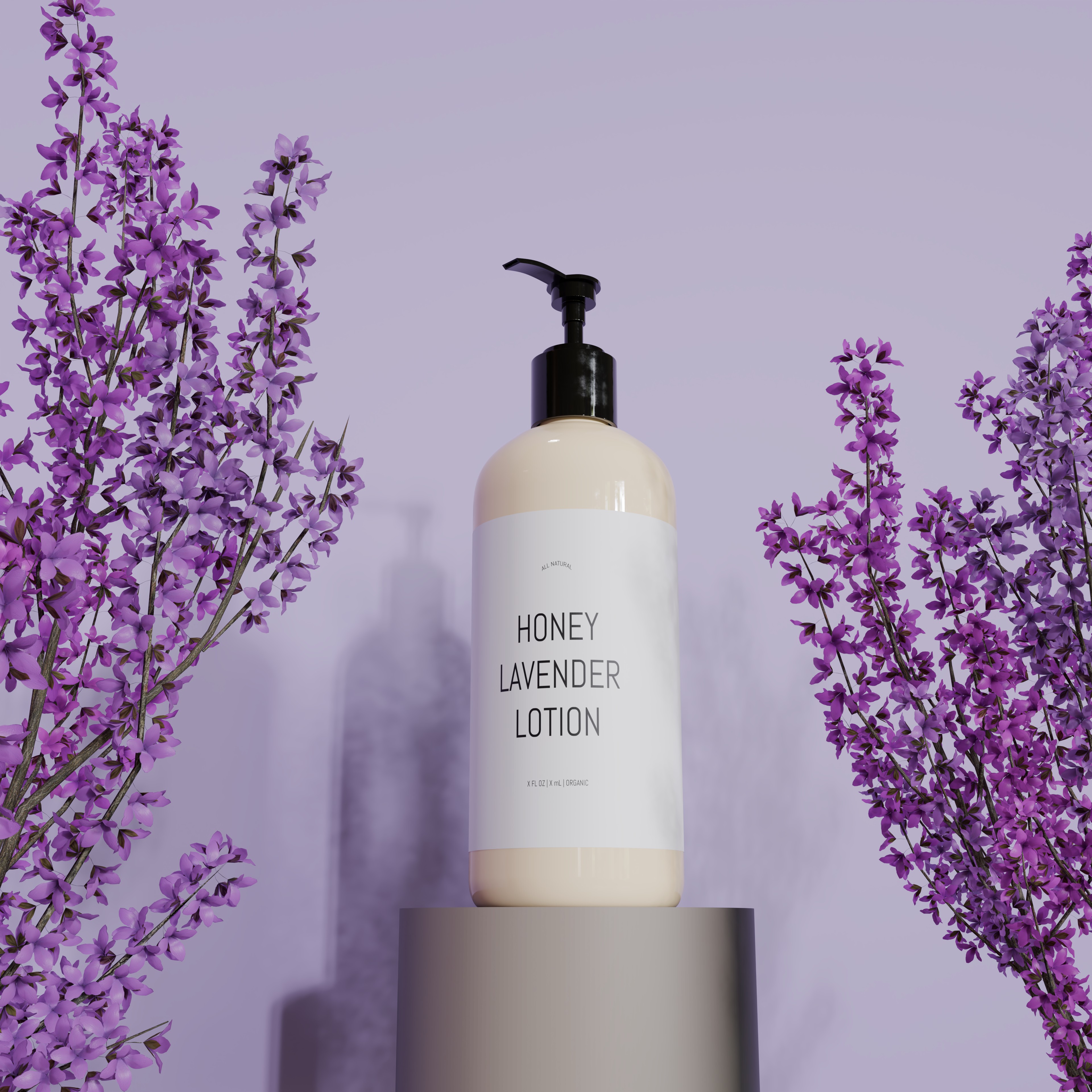 A 3d Product Visualization of a Lotion Bottle