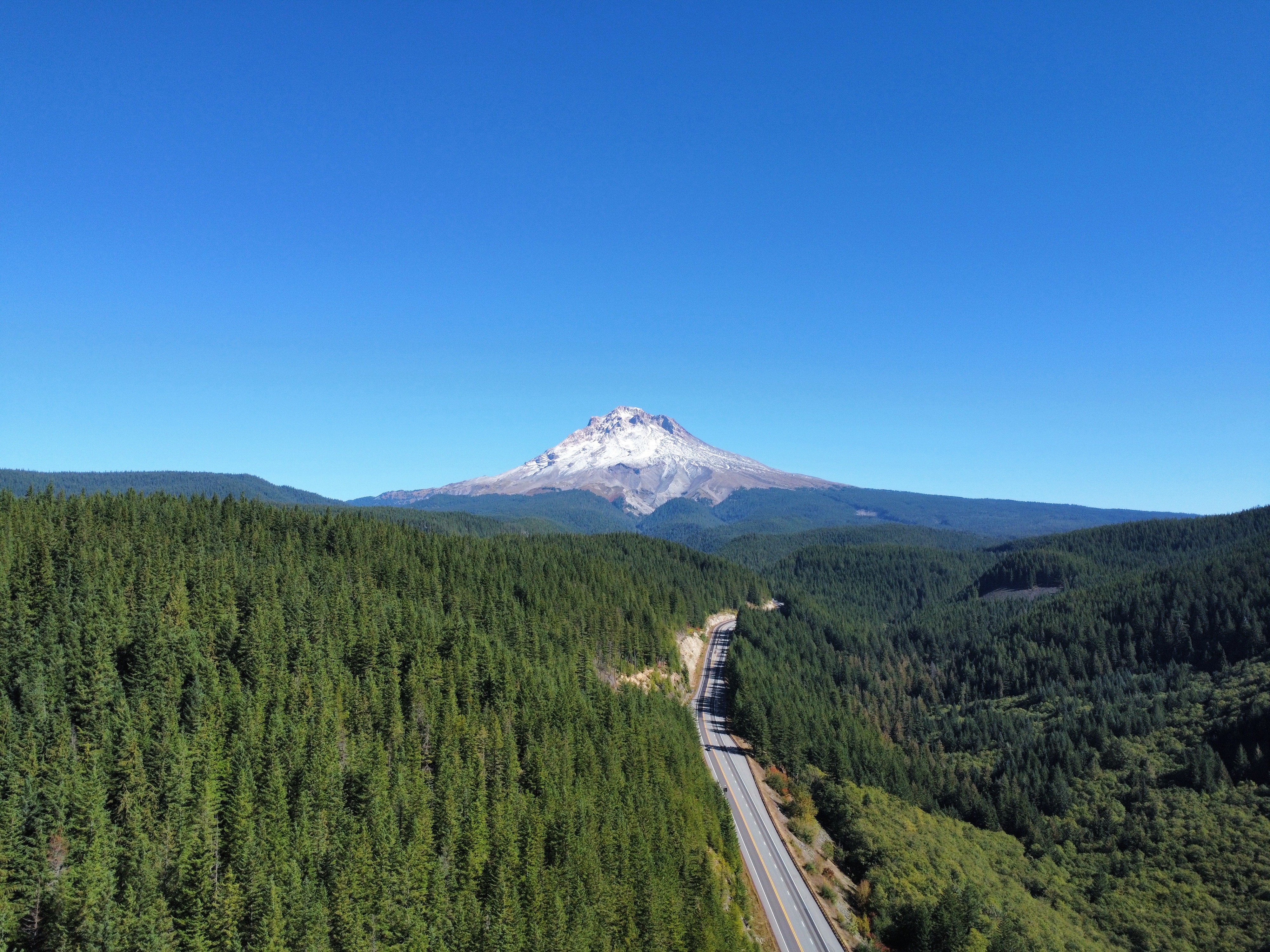 A Photograph of Mount Hood Frome Above